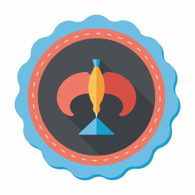 kuş düz simgesi uzun gölge ile Dengeleme