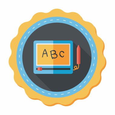 uzun gölge ile çocuk çizim kurulu düz simgesi