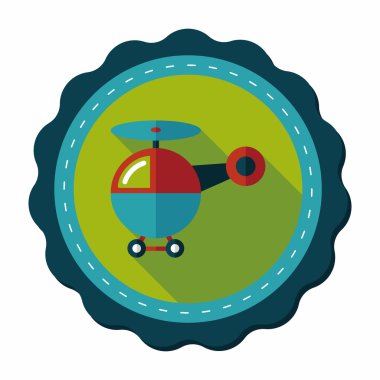 Helikopter düz simgesi ile uzun gölge, eps10