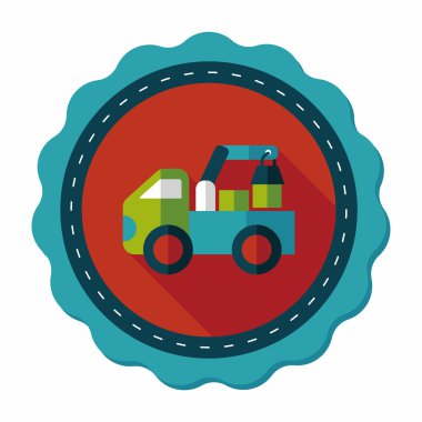 kamyon uzun gölge, eps10 düz simgesi