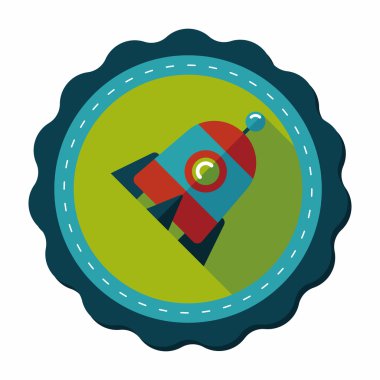 Uzun Gölge, eps10 roket düz simgesi