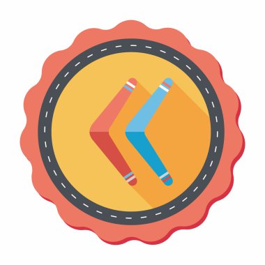 Bumerang uzun gölge düz simgesi