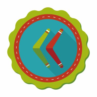 Bumerang uzun gölge düz simgesi