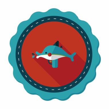 su tabancası ile uzun gölge düz simgesi