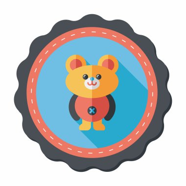 oyuncak ayı uzun gölge düz simgesi