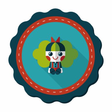 Uzun Gölge, eps 10 ile kız bebek oyuncak düz simgesi