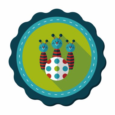 Uzun Gölge, eps10 ile bowling oyuncak düz simgesi