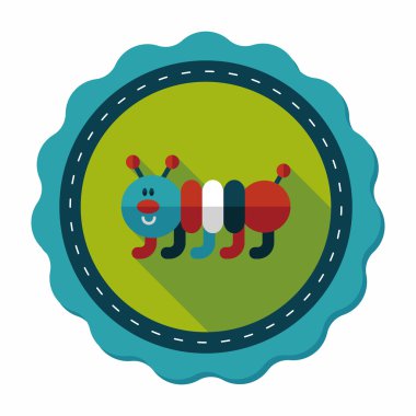 Caterpillar düz simgesi ile uzun gölge, eps10