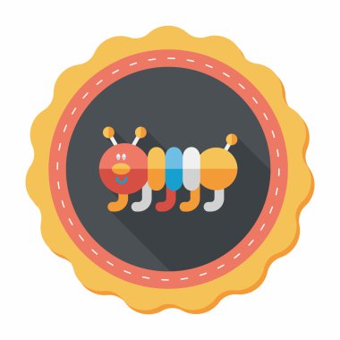 Caterpillar düz simgesi ile uzun gölge, eps10