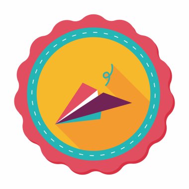 Kağıt Uçak düz simgesi ile uzun gölge