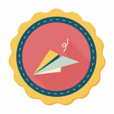 Kağıt Uçak düz simgesi ile uzun gölge