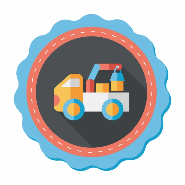 Truck flat icon with long shadow,eps10 — Stock Vector