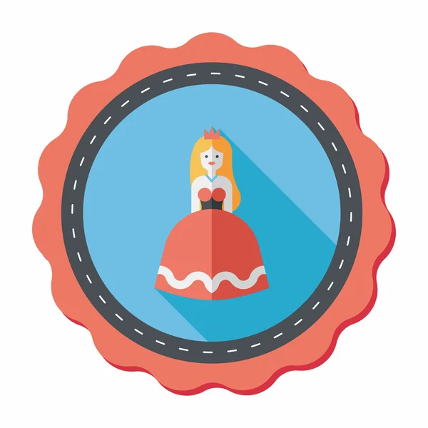 Princess flat icon with long shadow — Stock Vector