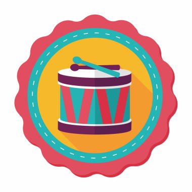 Uzun Gölge, eps10 davul düz simgesi