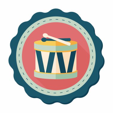 Uzun Gölge, eps10 davul düz simgesi