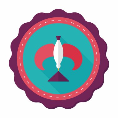 kuş düz simgesi uzun gölge ile Dengeleme