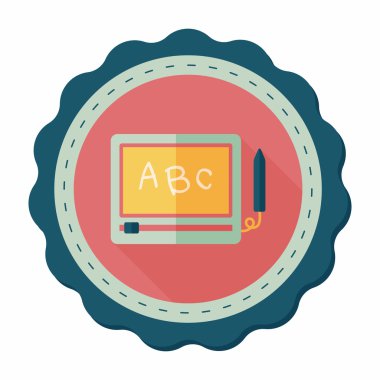 uzun gölge ile çocuk çizim kurulu düz simgesi