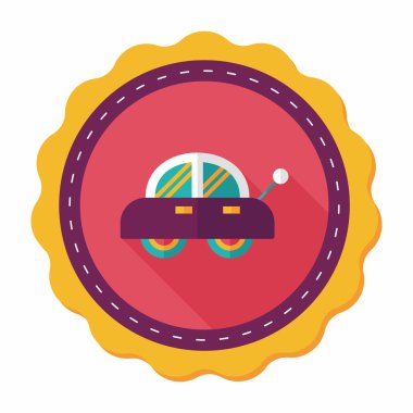 oyuncak araba uzun gölge düz simgesiyle