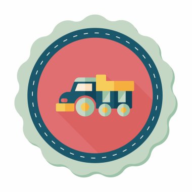 damperli kamyon uzun gölge, eps10 düz simgesi