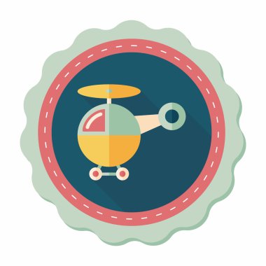 Helikopter düz simgesi ile uzun gölge, eps10