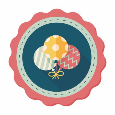 Balonlar düz simgesi ile uzun gölge, eps10