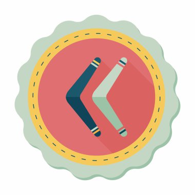 Bumerang uzun gölge düz simgesi