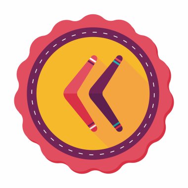 Bumerang uzun gölge düz simgesi