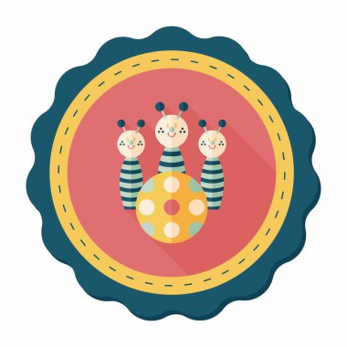 Uzun Gölge, eps10 ile bowling oyuncak düz simgesi