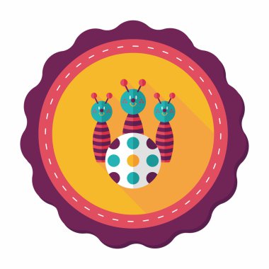 Uzun Gölge, eps10 ile bowling oyuncak düz simgesi