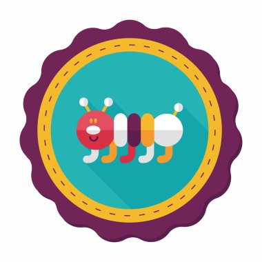 Caterpillar düz simgesi ile uzun gölge, eps10