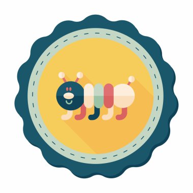 Caterpillar düz simgesi ile uzun gölge, eps10