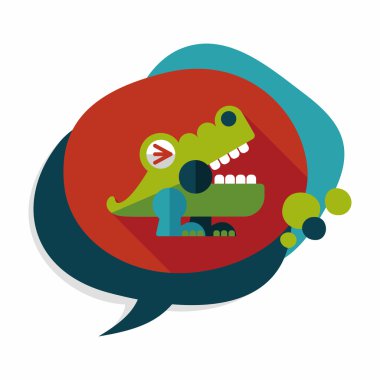 Timsah oyuncak düz simgesi ile uzun gölge, eps10