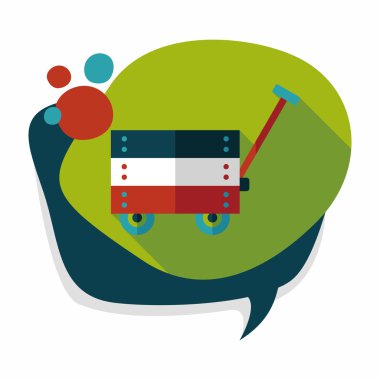 oyuncak sepeti düz simgesi ile uzun gölge, eps10