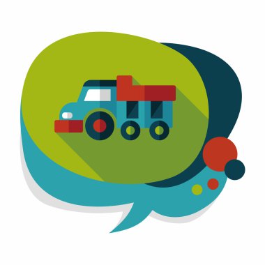 damperli kamyon uzun gölge, eps10 düz simgesi