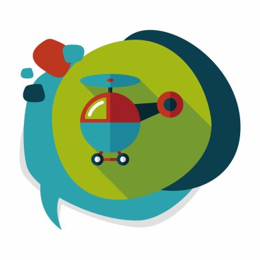 Helikopter düz simgesi ile uzun gölge, eps10