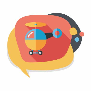Helikopter düz simgesi ile uzun gölge, eps10