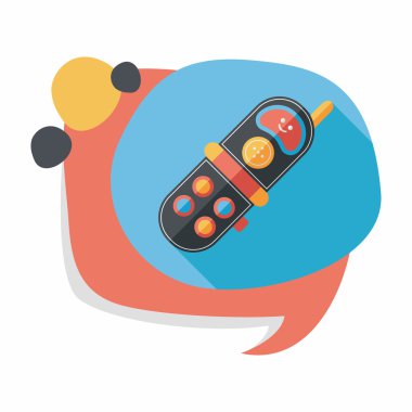 uzun gölge ile oyuncak telefon düz simgesi