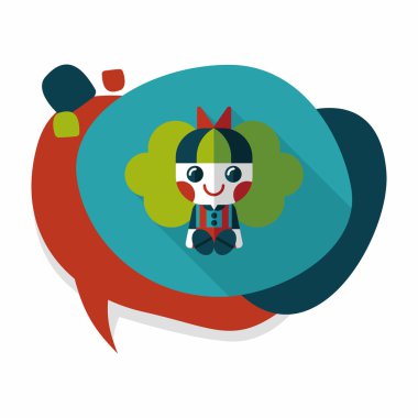 Uzun Gölge, eps 10 ile kız bebek oyuncak düz simgesi