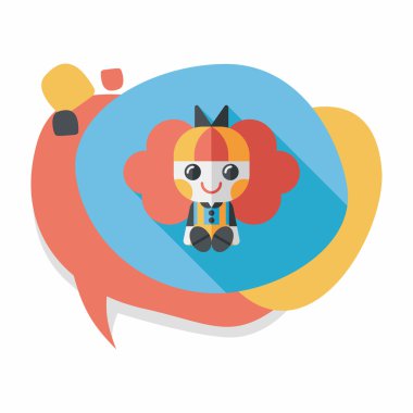 Uzun Gölge, eps 10 ile kız bebek oyuncak düz simgesi