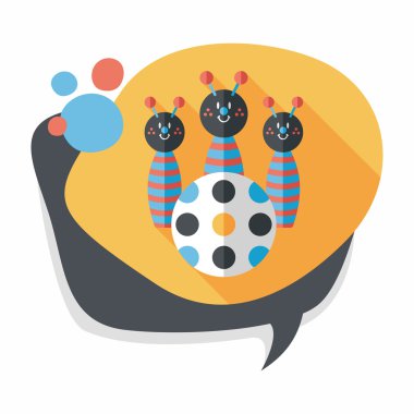 Uzun Gölge, eps10 ile bowling oyuncak düz simgesi