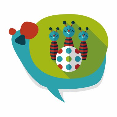 Uzun Gölge, eps10 ile bowling oyuncak düz simgesi