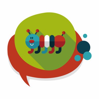 Caterpillar düz simgesi ile uzun gölge, eps10