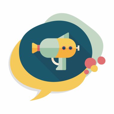 su tabancası ile uzun gölge düz simgesi