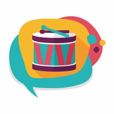 Uzun Gölge, eps10 davul düz simgesi