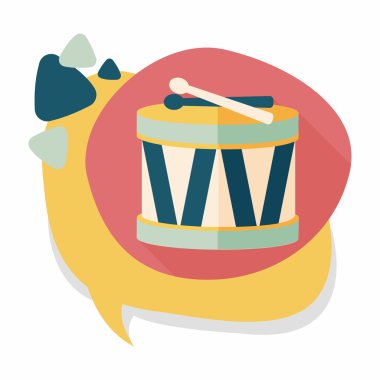 Uzun Gölge, eps10 davul düz simgesi