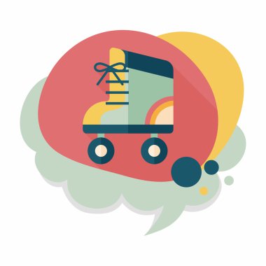 uzun gölge ile paten düz simgesi