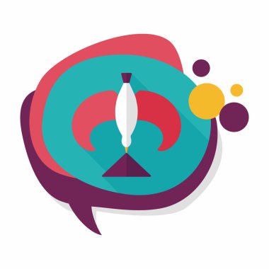 kuş düz simgesi uzun gölge ile Dengeleme