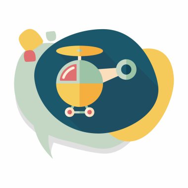 Helikopter düz simgesi ile uzun gölge, eps10