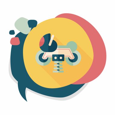 Bahçesi oyuncak uzun gölge ile'deki motor düz simgesi