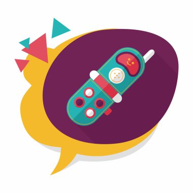 uzun gölge ile oyuncak telefon düz simgesi